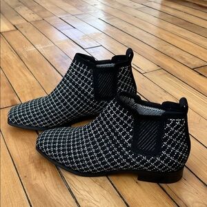 Stylish Black and White Ankle Boots